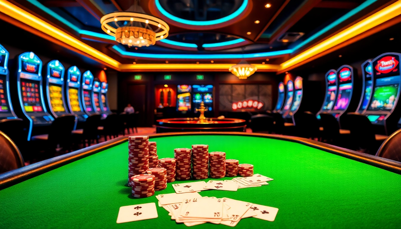 Experience the thrill of poker chips and cards at 5Z7779's luxury casino.