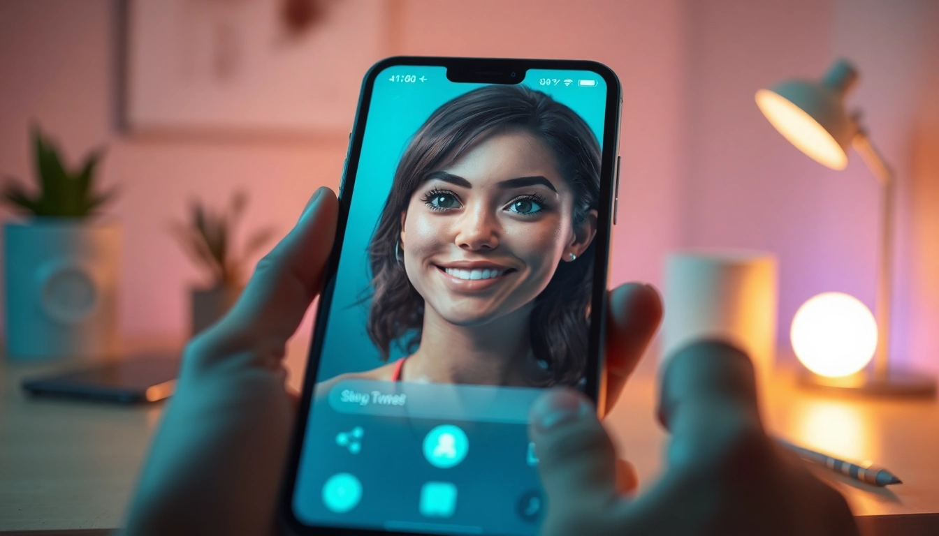 Experience ai sex chat free with an engaging AI character on a modern smartphone.
