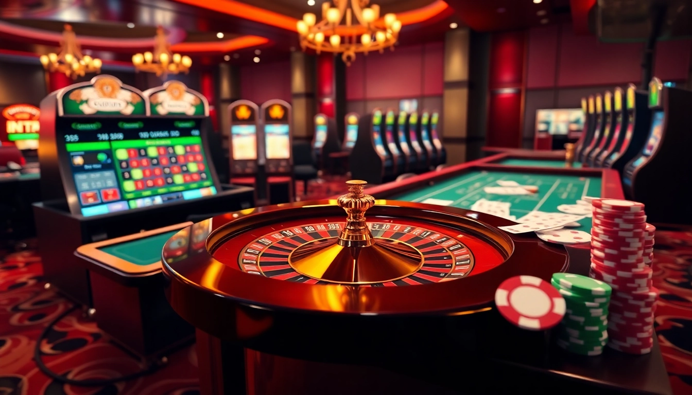 Experience the excitement of MM 88's vibrant casino atmosphere with tables and slot machines.