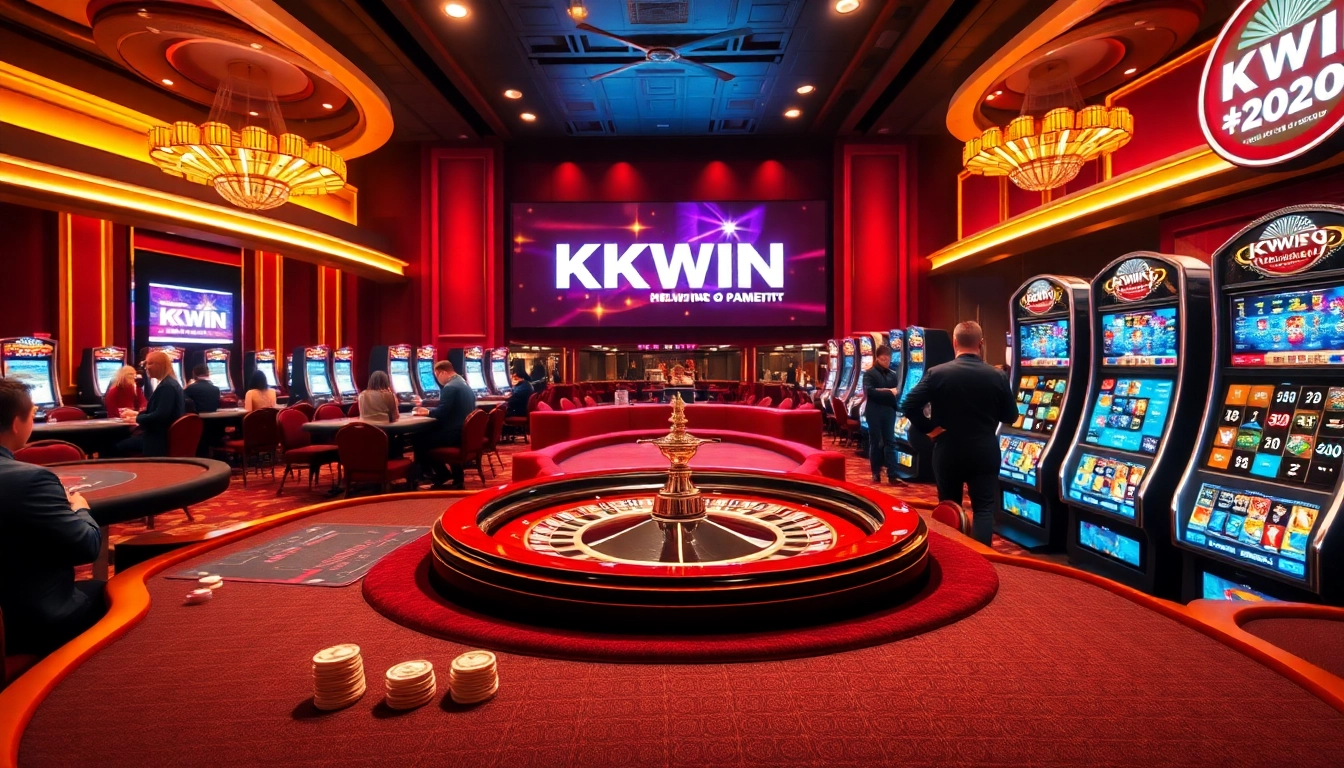 Players enjoying an exciting online gambling experience with Nhà Cái KKWIN at a modern casino.
