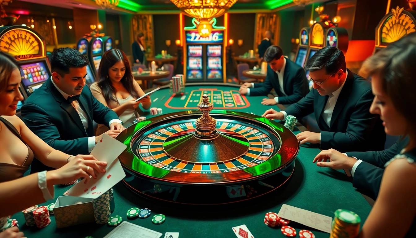 Experience the thrill of gambling at https://789win.apartments/ with engaging players at the roulette wheel.