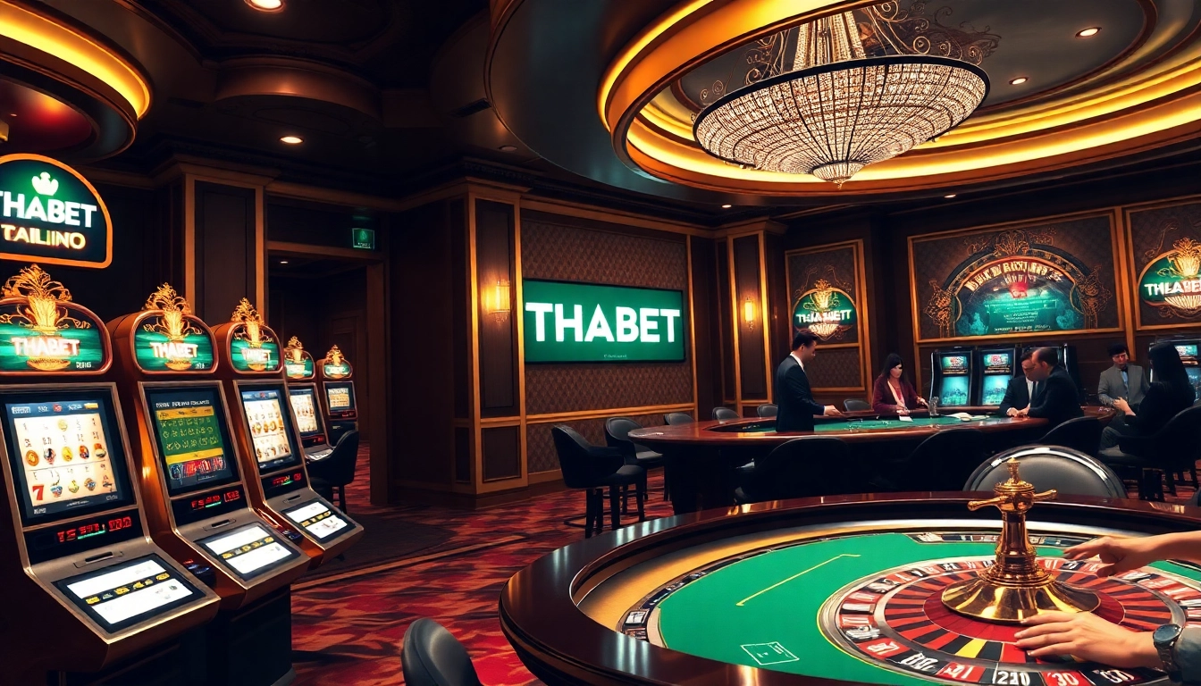 Experience thrilling games at THABET casino with lively slot machines and elegant poker tables.