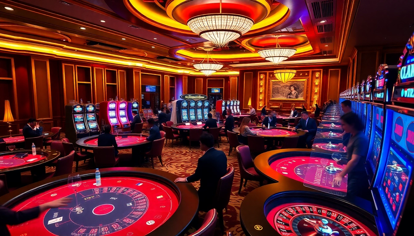 Players enjoying diverse games in a vibrant casino, highlighting haywin excitement and luxury.