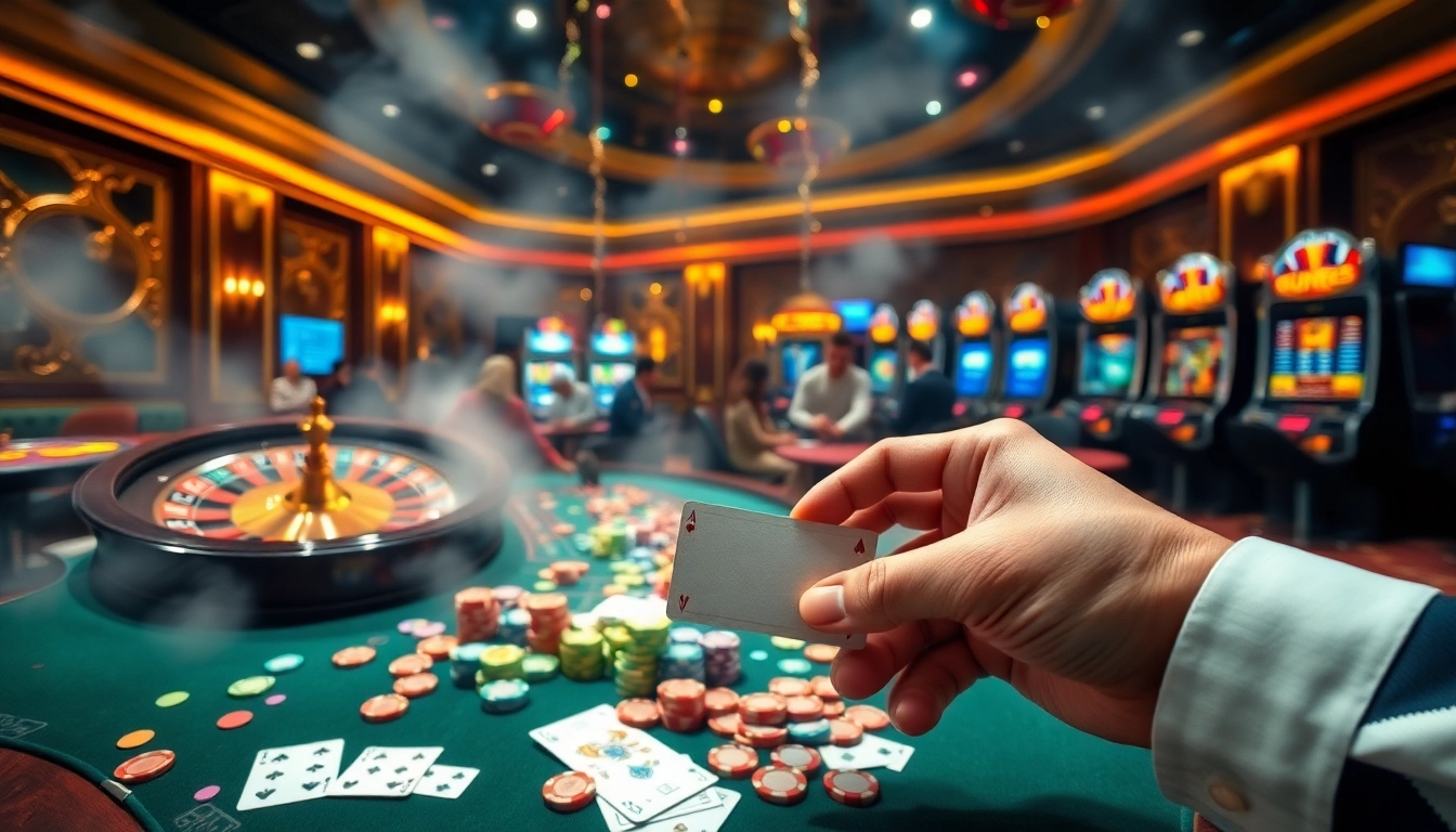 Engaging scene of poker and roulette at https://rr88co.net/, showcasing thrilling gambling excitement.