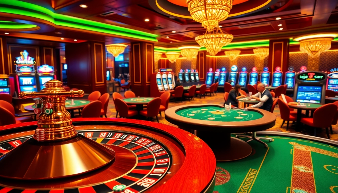 Experience the thrill of bk8th gaming with vibrant casino tables and bright slot machines.