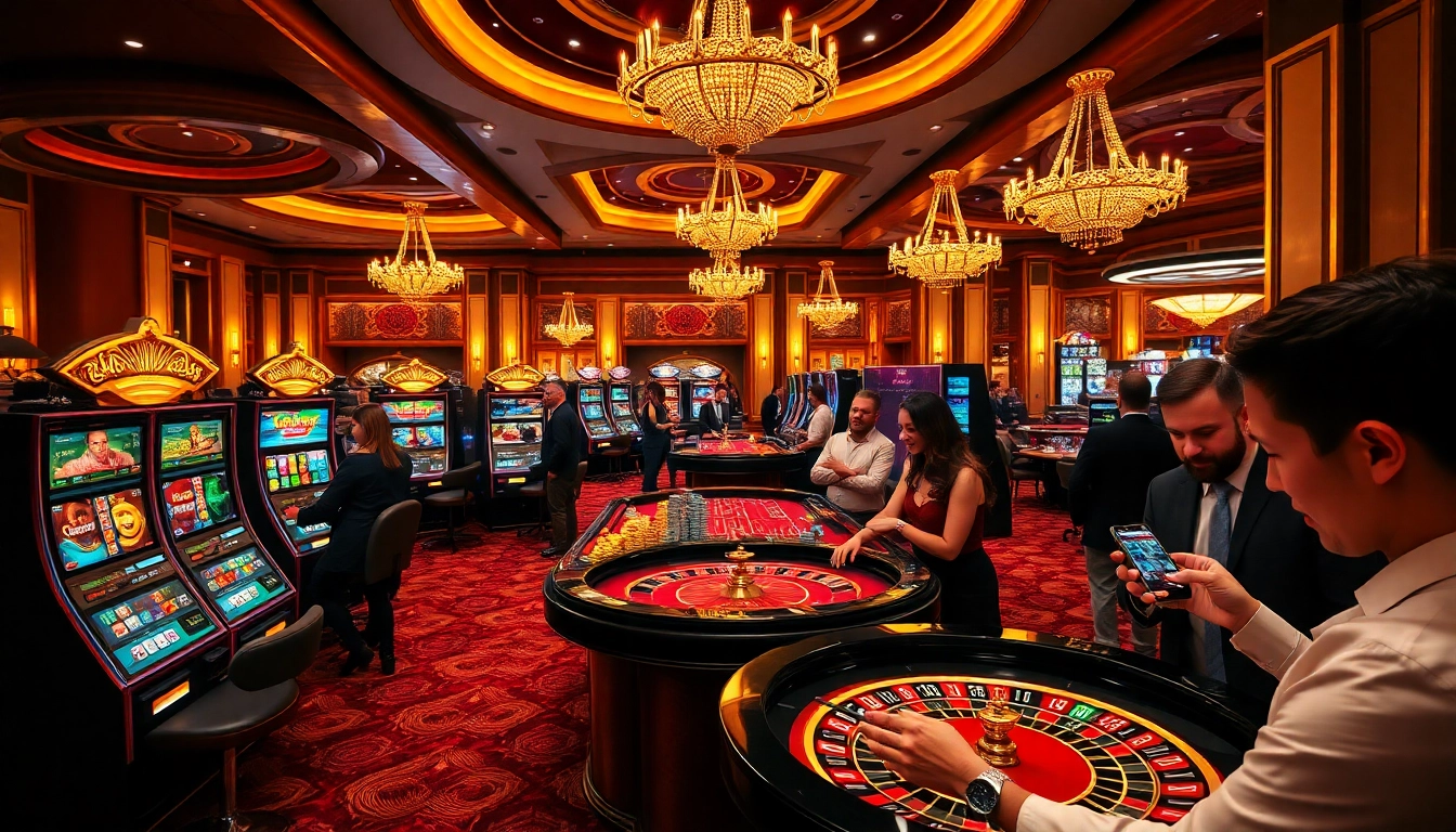 Excited players using the 24kclub app amid vibrant casino games and atmosphere.