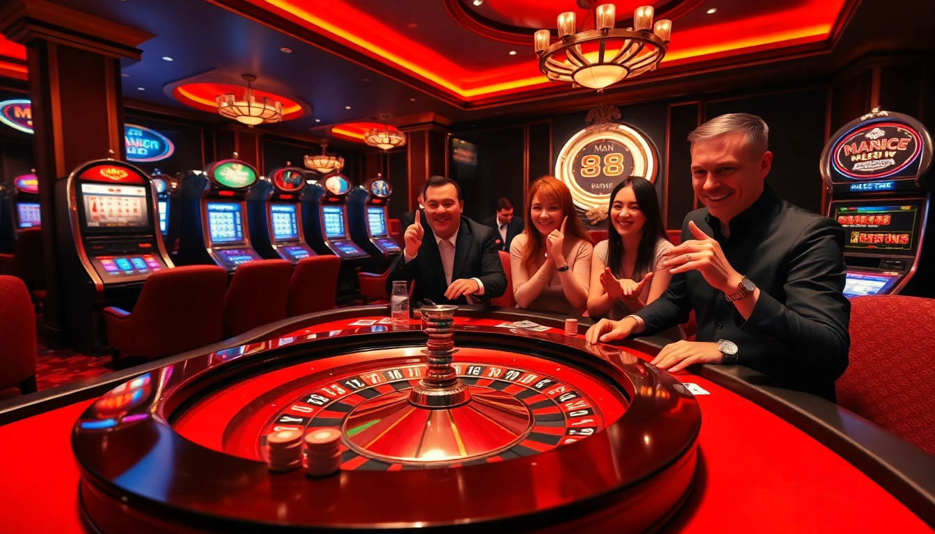 Experience the excitement at Man 88 with players engaged in thrilling casino games.