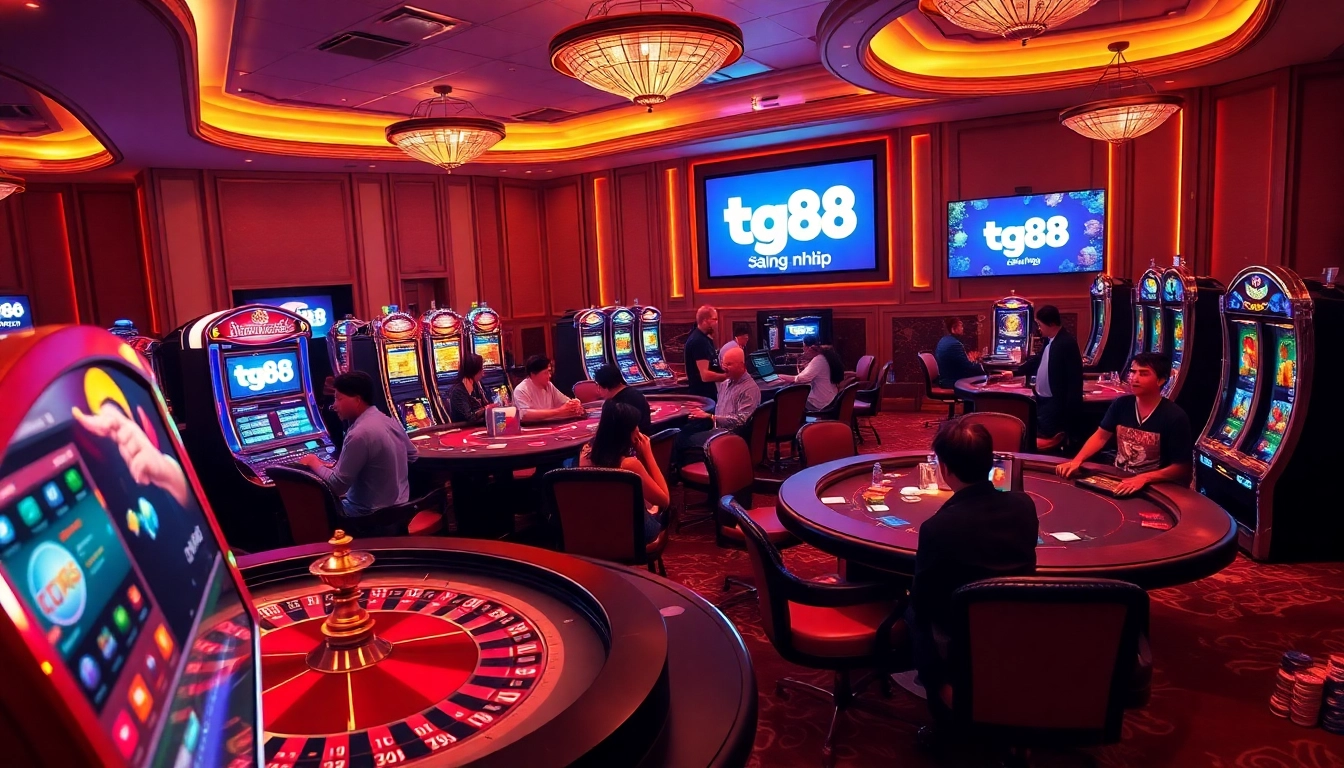 Experience excitement with tg88 đăng nhập as players engage at a luxurious casino.