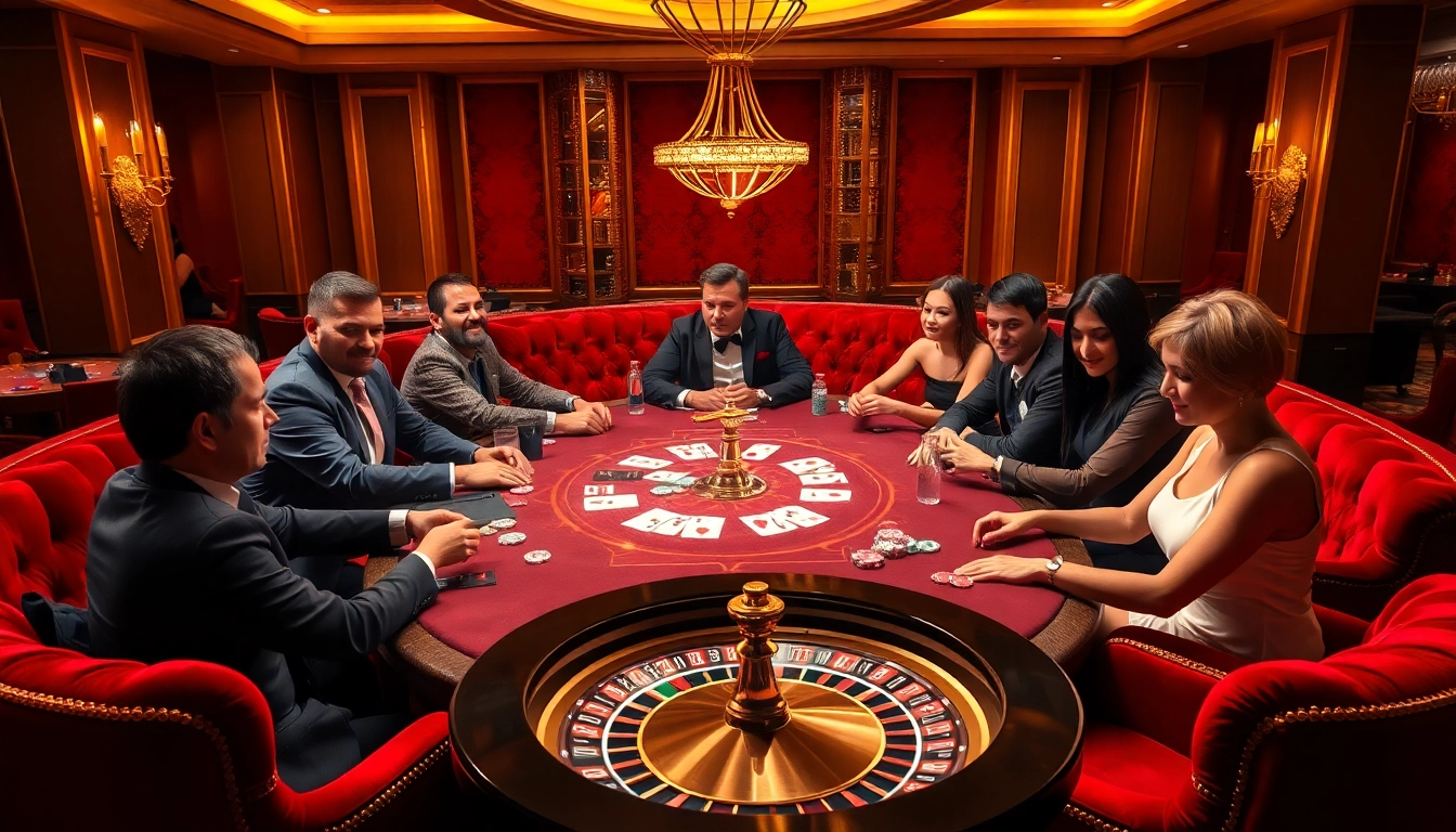 Players enjoying a spirited game at the ClubGG poker club table in a vibrant casino.