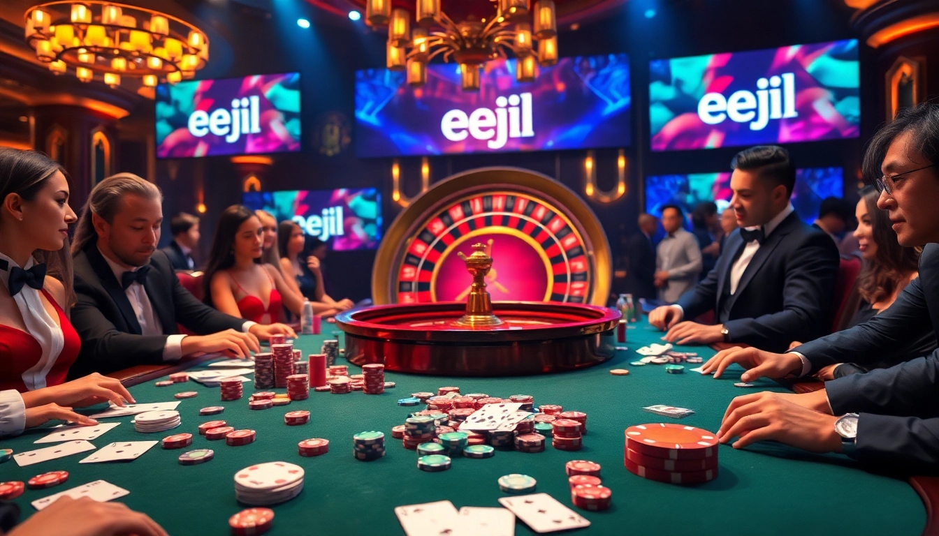 Feel the thrill of eejl as players enjoy vibrant casino games at an exciting gaming table.
